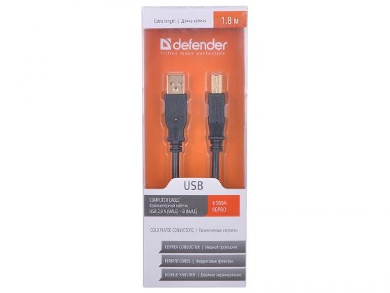 Кабель USB A -> B 1.8м Defender <87430>