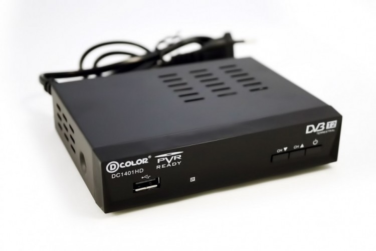 Цифровая приставка DVB-T2 D-COLOR <DC1401HD> (RCA  /  HDMI  /  USB)