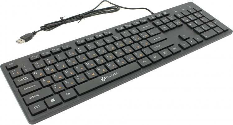 Клавиатура USB OKLICK 520M2U черный  /  черный USB