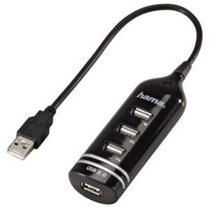 Концентратор USB2.0 Hama Black <00039776> 4-port
