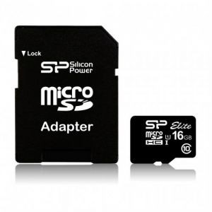 Флешка microSDHC 16Gb Silicon Power <SP016GBSTHBU1V20SP> UHS-I U1 с адаптером