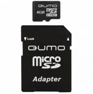 Флешка microSDHC 4Gb Qumo Class10 с адаптером