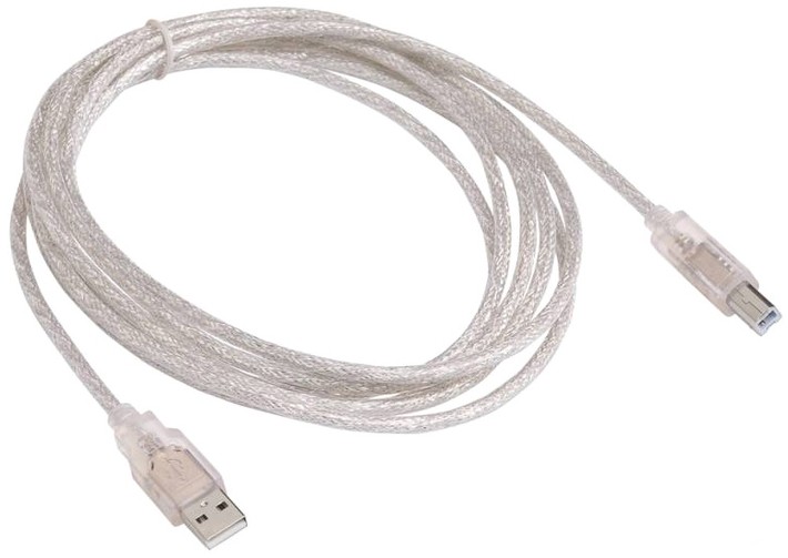 Кабель Buro USB2.0-AM  /  BM-3-TRANS USB A(m) USB B(m) 3м прозрачный