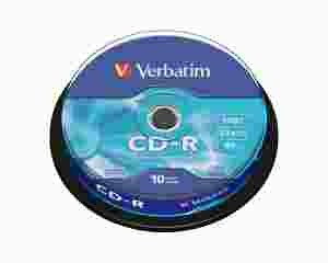 Диск CD-R Verbatim 700Mb 52x Cake Box (10шт) <43437>