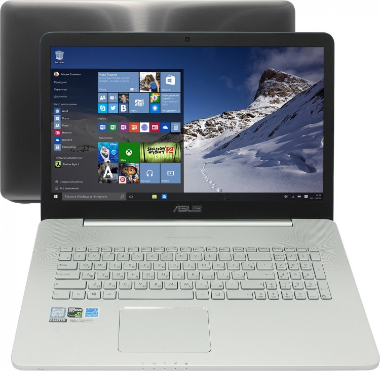 Ноутбук 17,3" Asus ASUS N752VX-GC218T Intel i5-6300HQ  /  4Gb  /  1Tb  /  GTX 950M 4Gb  /  DVD-RW  /  WiFi  /  Win10