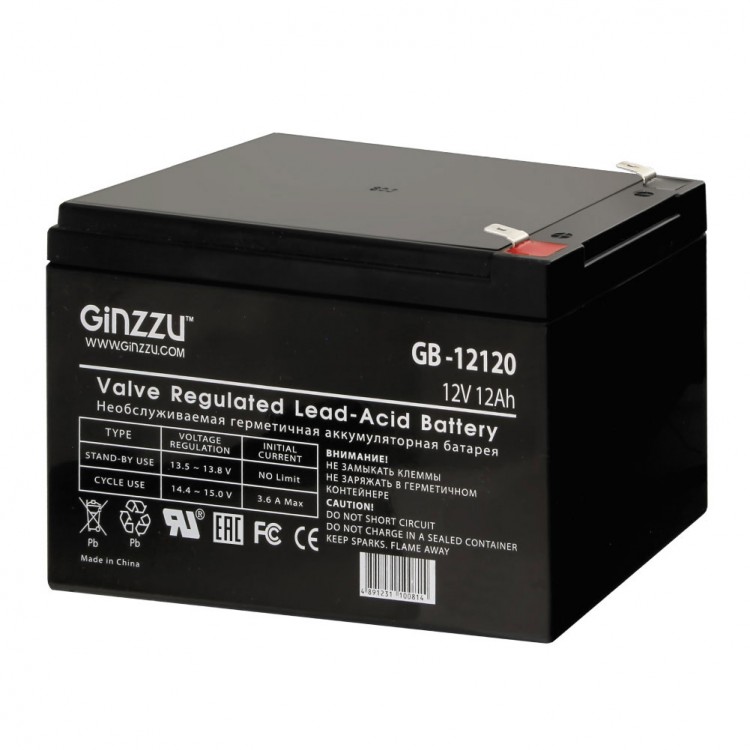 Аккумулятор ИБП Ginzzu GB-1270 151х100x65 мм  /  12В  /  7Ач