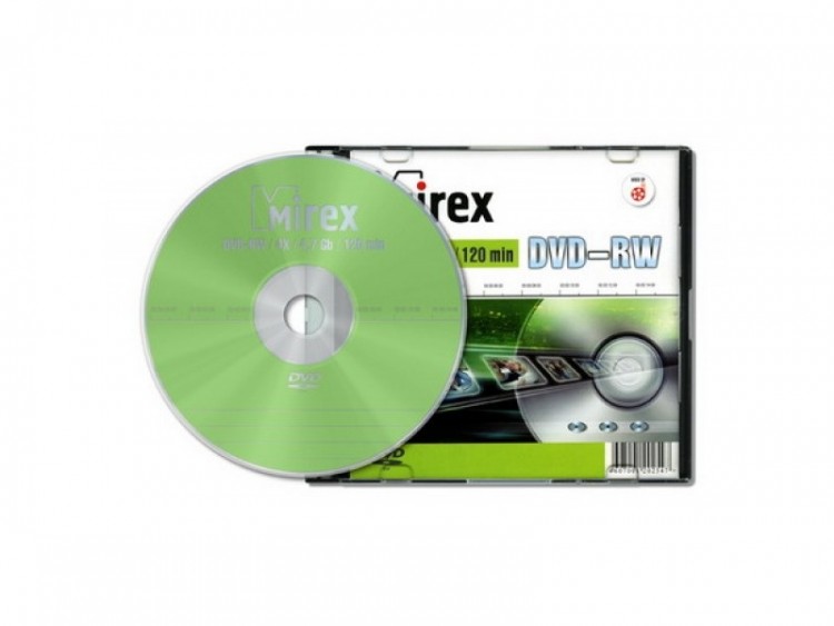 Диск DVD-RW Mirex 4.7 Gb, 4x, Slim Case (1шт)