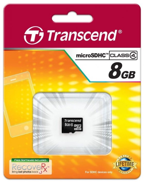 Флешка microSDHC 8Gb Transcend Class4