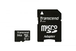 Флешка microSDHC 16Gb Transcend Class10 с адаптером