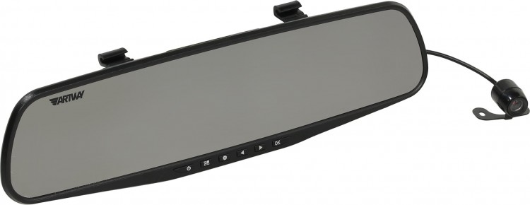 Авто видеорегистратор Зеркало Artway AV-600 (1920x1080  /  25к  /  120°  /  2 камеры  /  Max32Gb)