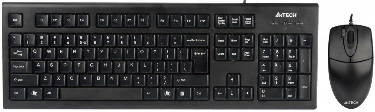Комплект A4-Tech KR-8520D Black (Кл-ра,USB,Мышь,USB,Roll)