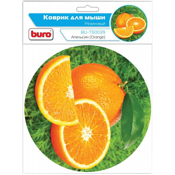 Коврик для мыши Buro <BU-T60039> Апельсин (пластик, 230x180x2мм)