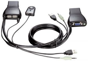 Переключатель KVM D-Link KVM-221 2-Port  /  VGA+USB
