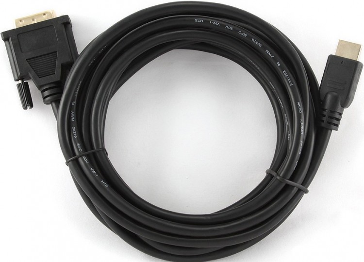 Кабель HDMI-M -> DVI-D-M 3м Gembird  /  Cablexpert CC-HDMI-DVI-10