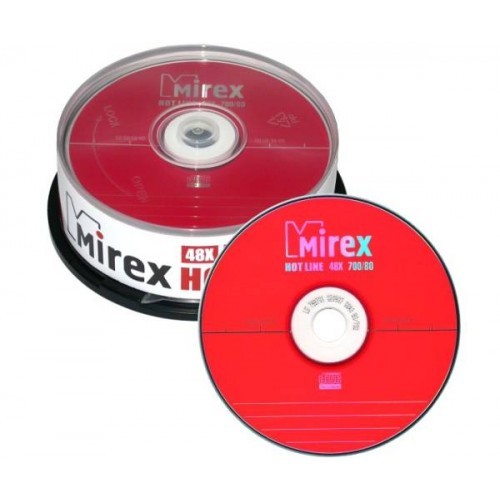 Диск CD-R Mirex 700Mb 48x Cake Box  (25шт)