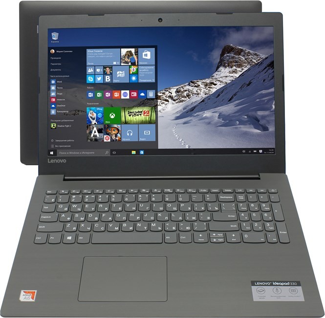 Ноутбук 15,6" Lenovo IdeaPad 330-15AST 81D600FSRU AMD E2-9000 (1.8)  /  4G  /  128G SSD  /  AMD R2  /  noODD  /  BT  /  DOS
