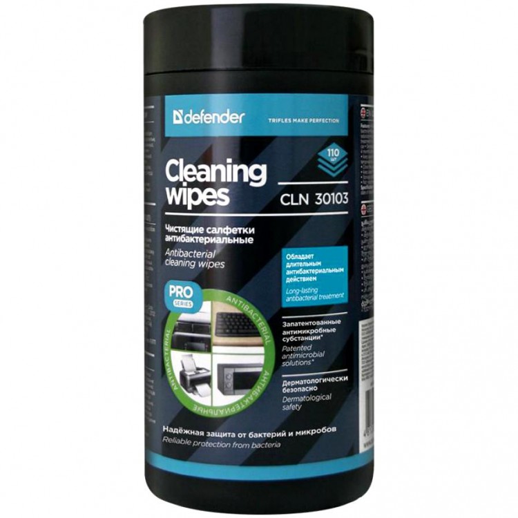 Влажные чистящие салфетки Defender <CLN30103> (110 шт  /  антибактериальные)