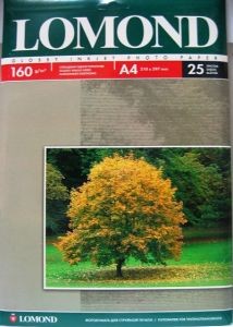Фотобумага A4, глянцевая, 160г  /  м2, 25 листов, Lomond (0102079)