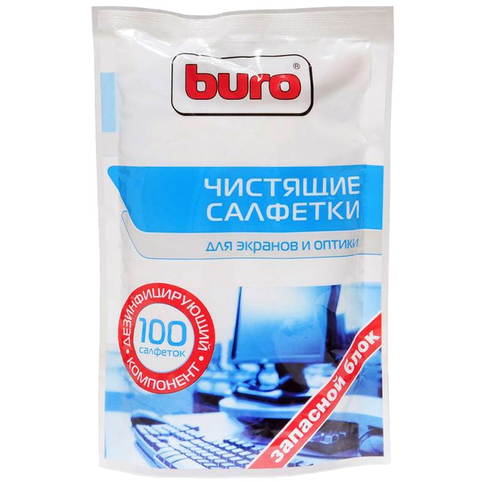Салфетки Buro BU-Zscreen для экранов мониторов (мягкая упаковка)