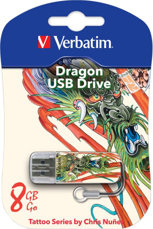 Флешка USB 8Gb Verbatim  Tattoo Dragon