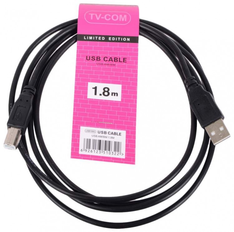 Кабель USB A -> B 1.8м TV-COM <USG100G>