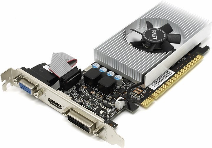 Видеокарта NVIDIA GeForce GT 730 2Gb Palit <GT730 2048M GDDR5 64B > D-Sub+DVI+HDMI