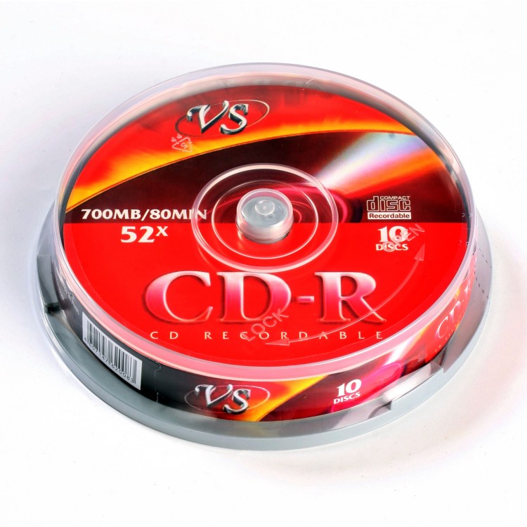 Диск CD-RW VS 700Mb 12x Cake Box (1шт)