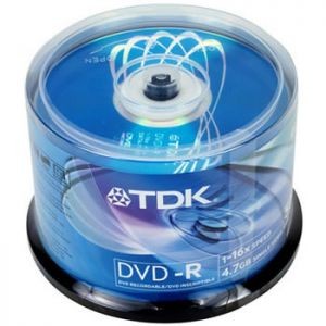Диск DVD-R TDK 4.7Gb 16x Cake Box (50шт)