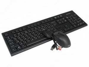 Комплект беспроводной A4-Tech 7100N Black (Кл-ра,USB,FM+Мышь,3кн,USB,Roll)