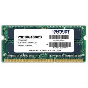 Память DDR3 SO-DIMM 4Gb <PC3-12800> Patriot <PSD34G160081S> CL11