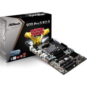 Материнская плата ASRock 970 Pro3 R2.0 (RTL) SocketAM3+ <AMD 970> 2xPCI-E+GbLAN SATA RAID ATX 4DDR3