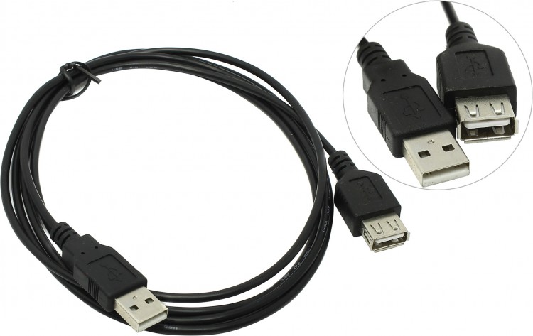 Кабель USB A -> A 2м Cablexpert (удлинительный)