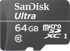 Флешка microSDHC 64Gb SanDisk Ultra Class10 UHS-I с адаптером