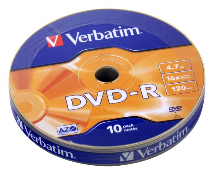 Диск DVD-R Verbatim 4.7 Gb, 16x, Shrink (10шт)