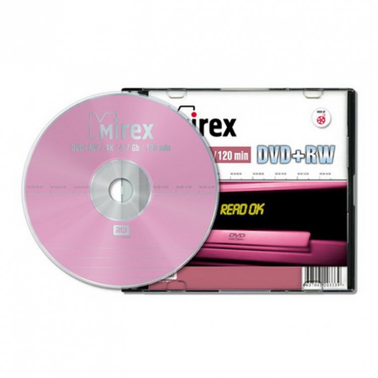 Диск DVD-RW Mirex 4.7 Gb, 4x, Slim Case (1шт) UL130032A4S
