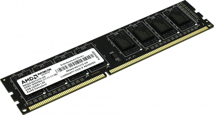 Память DDR3 4Gb 12800  /  CL11 AMD R534G1601U1S-UO