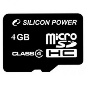 Флешка microSDHC 4Gb Silicon Power Class 4 с адаптером