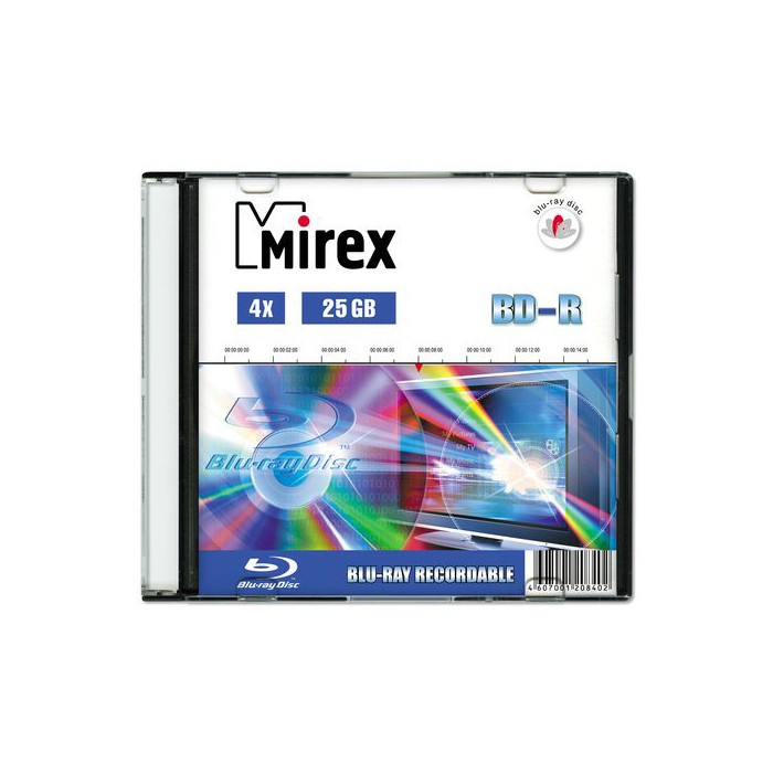 Диск BD-R Mirex 25Gb 4x Slim case (1шт)