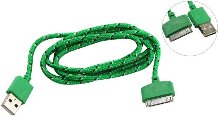 Кабель для устройств Apple USB  /  30-pin 1.2м Smartbuy (IK-412n green)