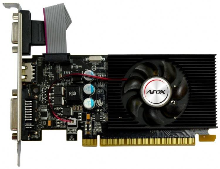 Видеокарта NVIDIA GeForce GT 710 2Gb Afox <AF710-2048D3L1-V2 > GDDR3 64B D-Sub+DVI+HDMI (RTL)