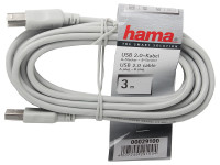 Кабель USB A -> B 3м Hama 200901