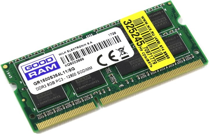 Память DDR3 SO-DIMM 8Gb <PC3-12800> Goodram <GR1600S364L11  /  8G> CL11