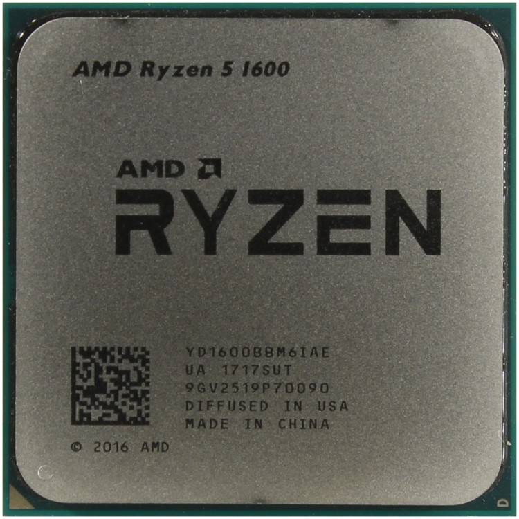 Процессор AMD Ryzen 5 1600 AM4 (YD1600BBM6IAF) 3.2 GHz  /  6core  /  3+16Mb  /  65W Socket AM4 (OEM)
