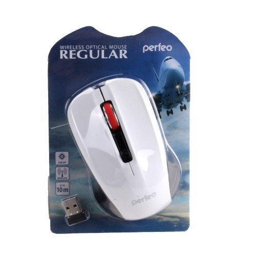 Мышь беспроводная USB Perfeo Regular PF-381-WOP-W