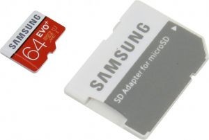 Флешка microSDHC 64Gb Samsung EVO Plus <MB-MC64DA  /  RU> Class10 с адаптером