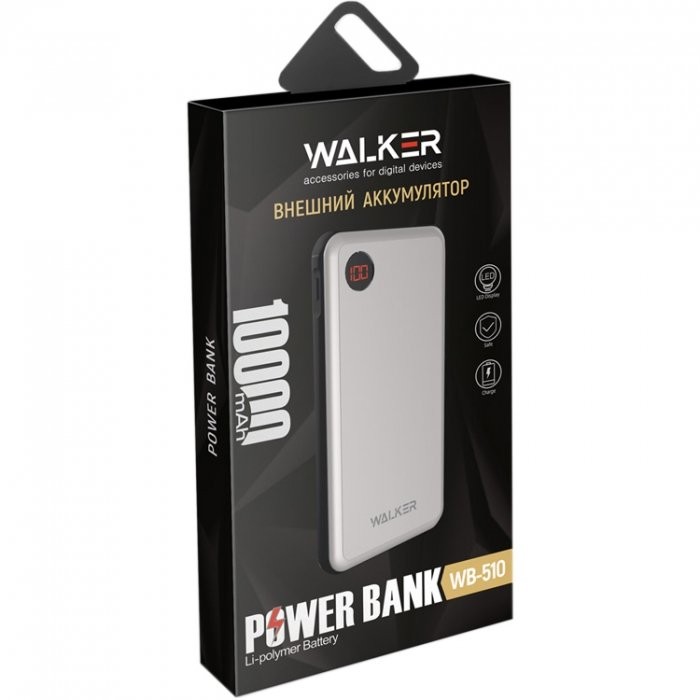 Внешний аккумулятор 10000 mAh WALKER WB-510
