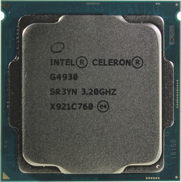 Процессор Intel Celeron G4930 Soc-1151v2 (2 core  /  3.2GHz  /  54W  /  Intel UHD Graphics 610) OEM