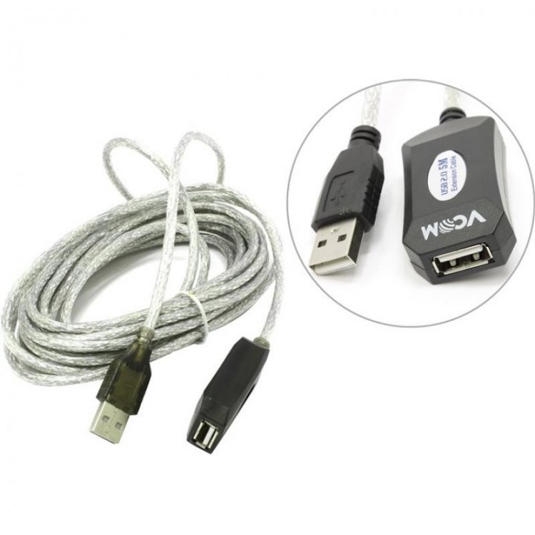 Кабель USB A -> A 5.0м VCOM <VUS7049-5м> (удлинительный active)