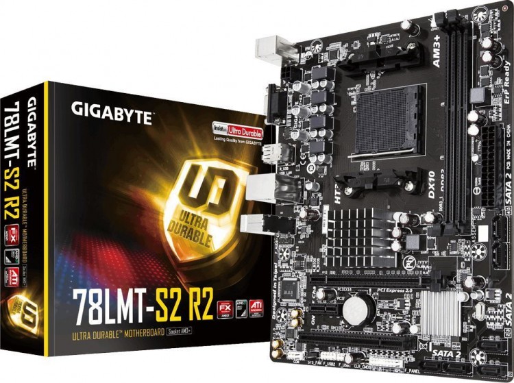 Материнская плата Gigabyte GA-78LMT-S2 R2 (AM3+  /  MicroATX  /  PCI-Ex2  /  DDR3x2  /  M2x0  /  7.1  /  VGA)