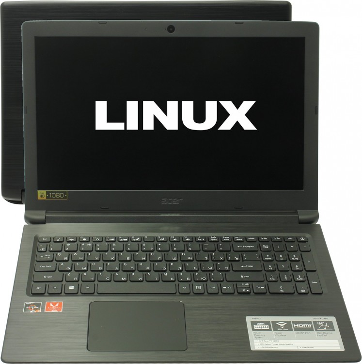 Ноутбук 15,6" Acer Aspire A315-41-R9Y3 Ryzen 7 2700U  /  8Gb  /  SSD 128Gb  /  1 Tb  /  Vega 10  /  FHD  /  no ODD  /  Linux